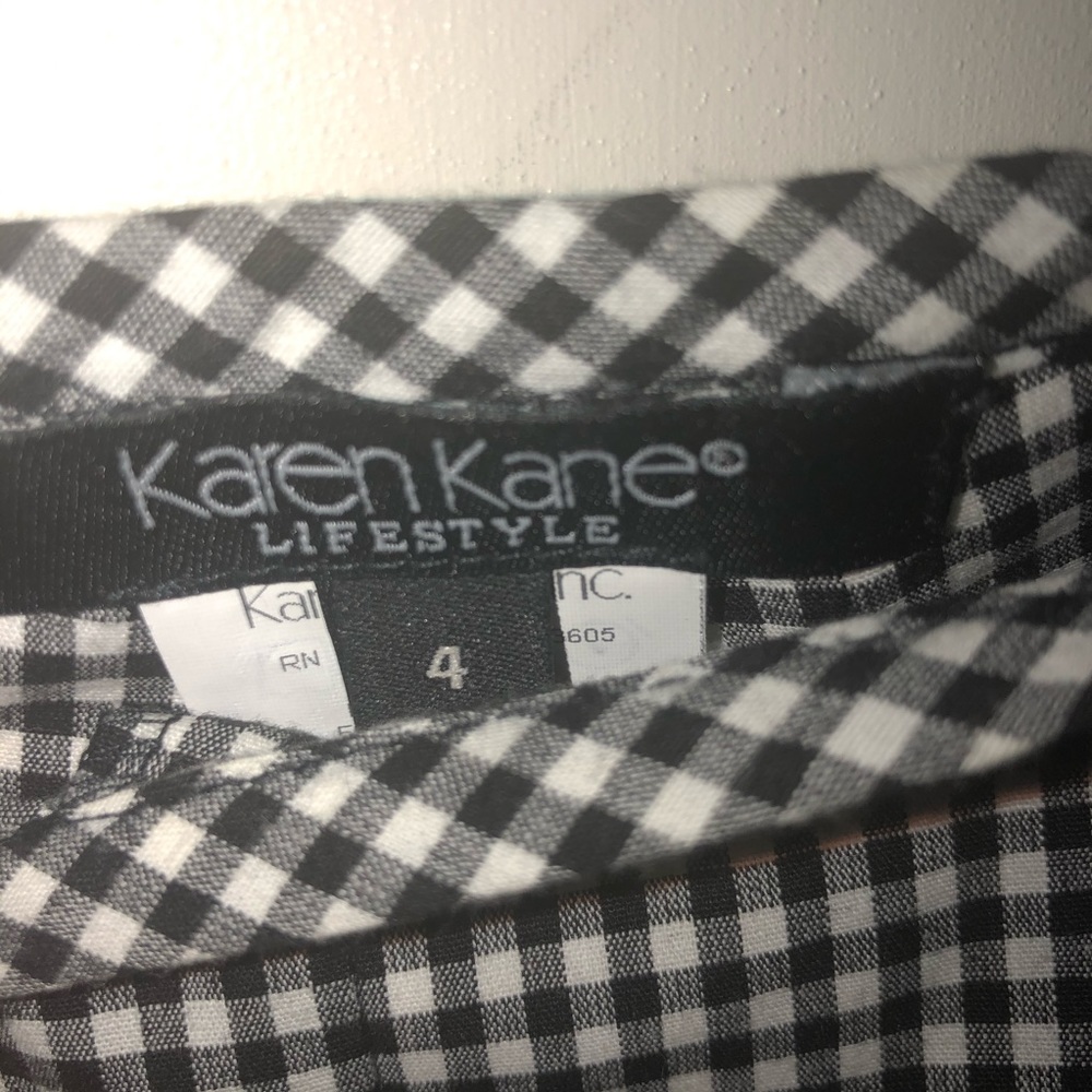 Karen Kane straight leg gingham pants